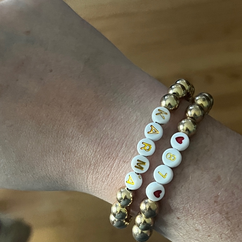 Taylor Swift Gold Chief Bracelets: 87 & Karma
